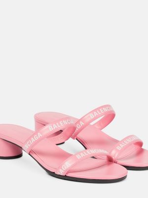 Kožené sandály Balenciaga růžové