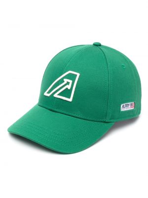 Памучна шапка с козирки бродирана Autry зелено