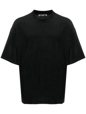 Welurowa koszulka z nadrukiem Mastermind Japan czarna