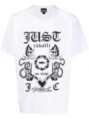 Trykt t-skjorte Just Cavalli hvit