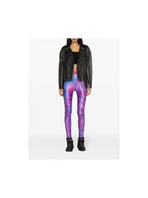 Leggings con estampado con estampado abstracto Versace Jeans Couture violeta