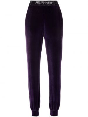 Pantalon de joggings en velours Philipp Plein violet