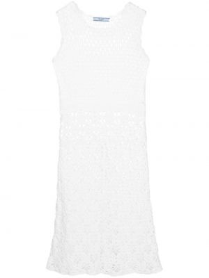 Sukienka midi bez rękawów Prada Pre-owned biała