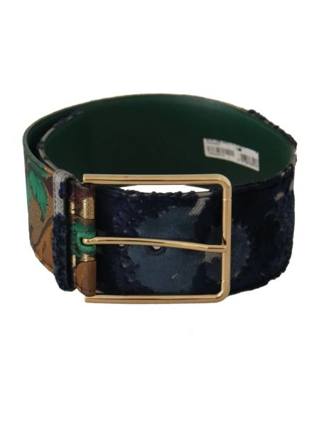 Cinturón con bordado de cuero con hebilla Dolce & Gabbana verde