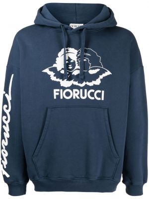 Trykt bomull hettegenser Fiorucci blå