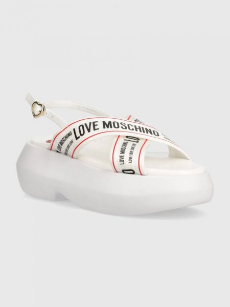 Sandały na platformie Love Moschino białe