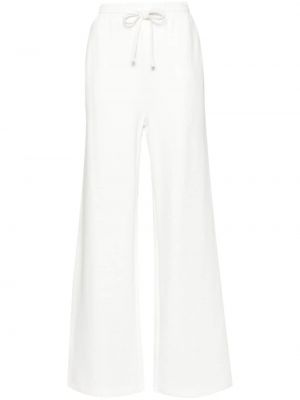 Pantaloni sport din bumbac cu croială lejeră Twinset alb