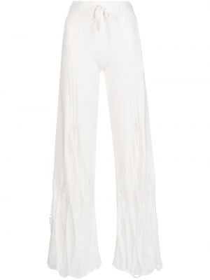 Kašmírové kalhoty s oděrkami Dion Lee bílé