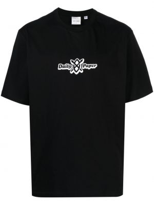 Bavlnené tričko s potlačou Daily Paper čierna