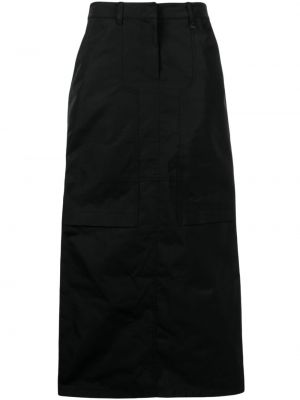 Drapované midi sukně Juun.j černé