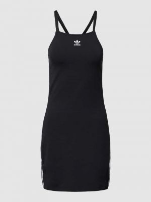 Sukienka mini w paski z nadrukiem Adidas Originals czarna