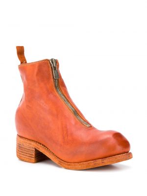 Kotníkové boty na zip Guidi oranžové