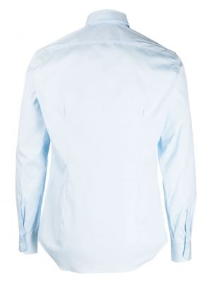 Bavlněná košile s knoflíky Corneliani modrá
