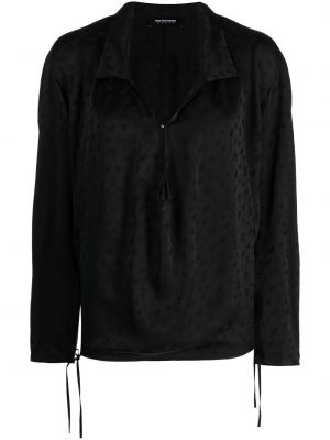 Bluza s cvetličnim vzorcem s potiskom z v-izrezom Kiko Kostadinov črna