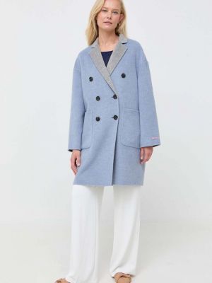 Płaszcz wełniany oversize dwustronny Max&co. niebieski