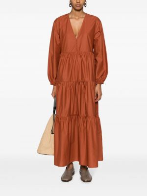 Bavlněné dlouhé šaty Matteau oranžové
