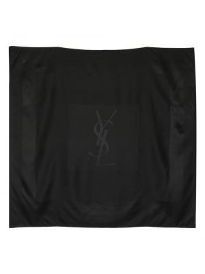 Fular de mătase cu imagine Saint Laurent negru
