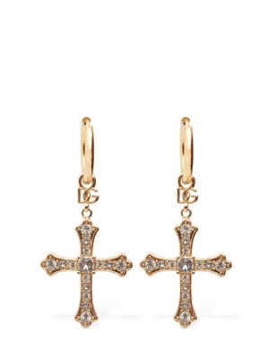 Krištáľové náušnice Dolce & Gabbana zlatá