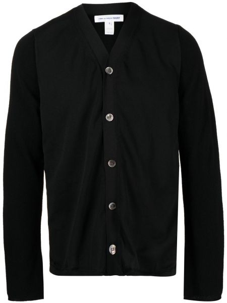 Dun strikkegenser med knapper med button down-krage Comme Des Garcons Shirt svart