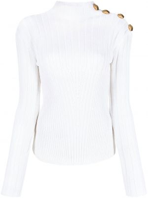 Пуловер с копчета Balmain бяло