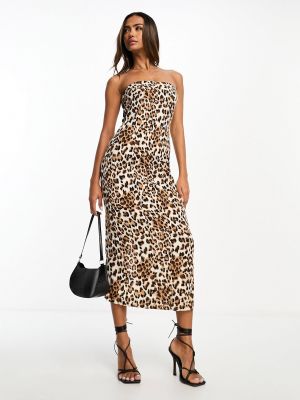 Леопардовое длинное платье с принтом Urban Revivo