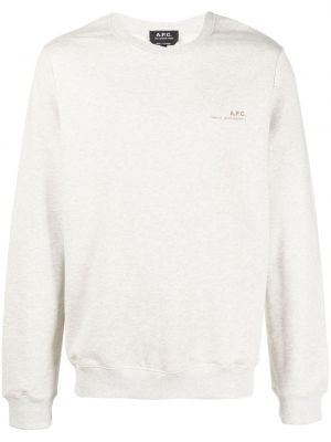 Trykt bomull sweatshirt A.p.c. grå