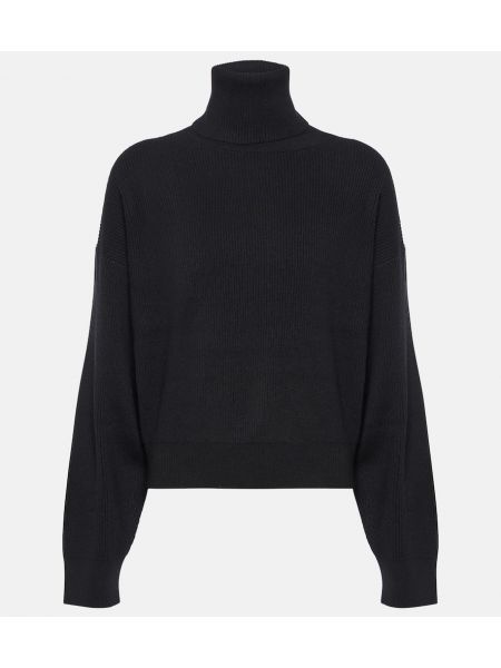 Cashmere silke ull turtleneck Brunello Cucinelli svart