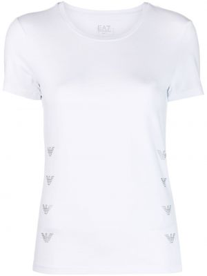 Koszulka bawełniana z modalu Ea7 Emporio Armani biała