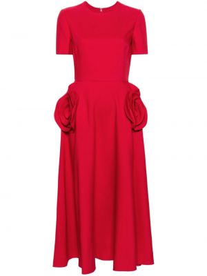 Krepové květinové večerní šaty Valentino Garavani červené