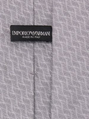 Seiden krawatte mit stickerei Emporio Armani grau