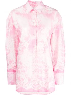 Φλοράλ βαμβακερό πουκάμισο με σχέδιο Msgm ροζ