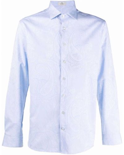 Camisa de cachemir con estampado de cachemira Etro azul