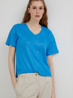 Ленена тениска Mos Mosh синьо