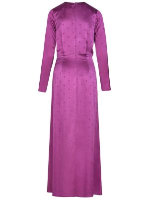 Žakárové hedvábné dlouhé šaty Johanna Ortiz fialové