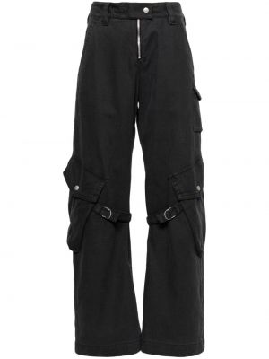 Bombažne kargo hlače z žepi Acne Studios siva