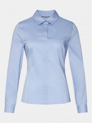 Slim fit priliehavá košeľa Boss modrá