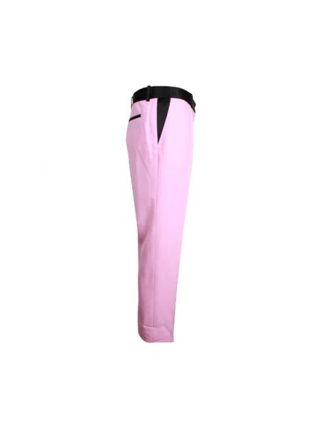 Spodnie wełniane retro Celine Vintage różowe