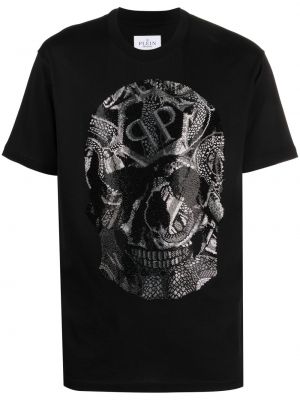 Tričko s hadím vzorem Philipp Plein černé