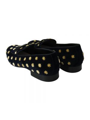 Aksamitne haftowane loafers Dolce And Gabbana