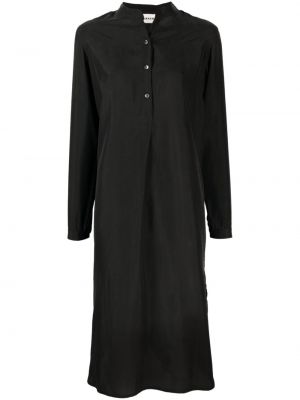 Hedvábné šaty s knoflíky se stojáčkem P.a.r.o.s.h. - černá