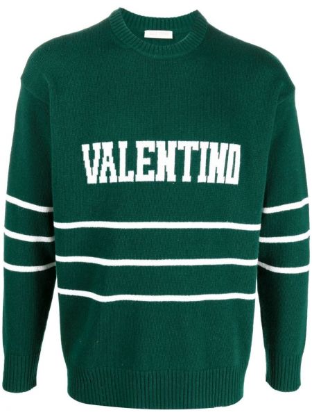 Пуловер с кръгло деколте Valentino Garavani зелено
