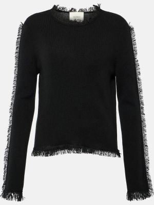 Кашмирен пуловер с ресни Lisa Yang черно
