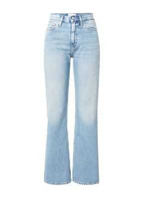 Bavlnené nohavice s vysokým pásom na zips Calvin Klein Jeans