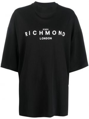Тениска с принт John Richmond черно