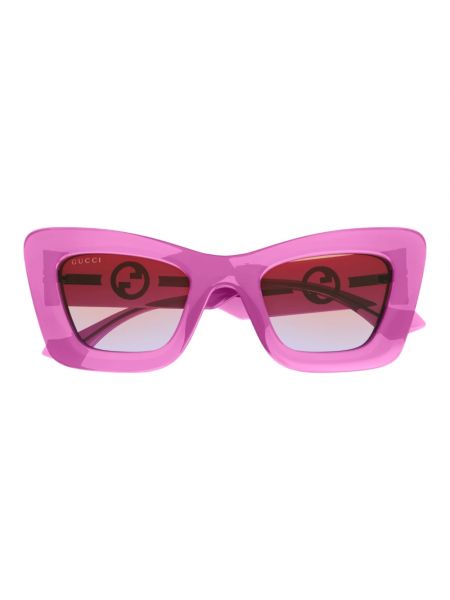 Przezroczyste okulary przeciwsłoneczne oversize Gucci różowe