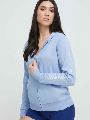 Bluza z kapturem Emporio Armani Underwear niebieska