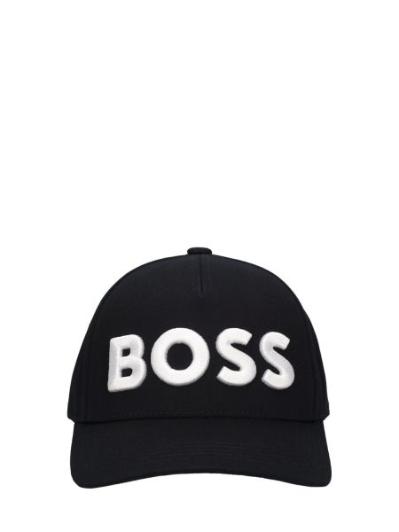 Gorra de algodón Boss negro