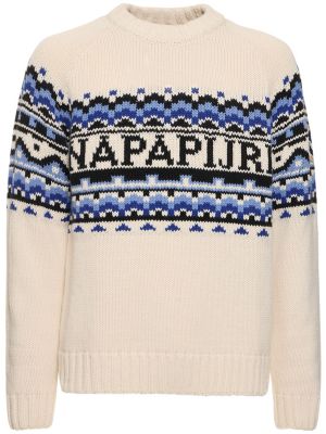 Suéter de lana Napapijri blanco