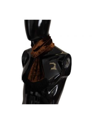 Bufanda de seda de viscosa Dolce & Gabbana marrón