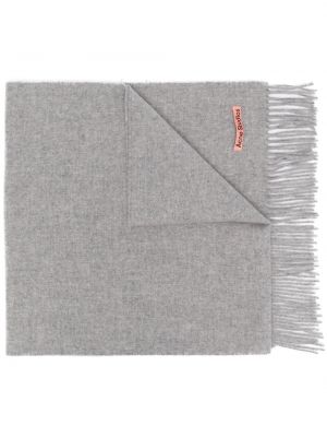 Echarpe à franges en laine Acne Studios gris